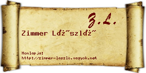 Zimmer László névjegykártya
